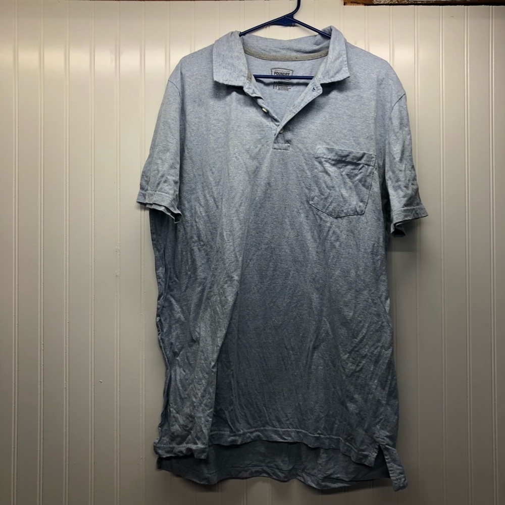 The Foundry Men's Blue Polo Shirt XLT Tall Cotton Blend Pocket
